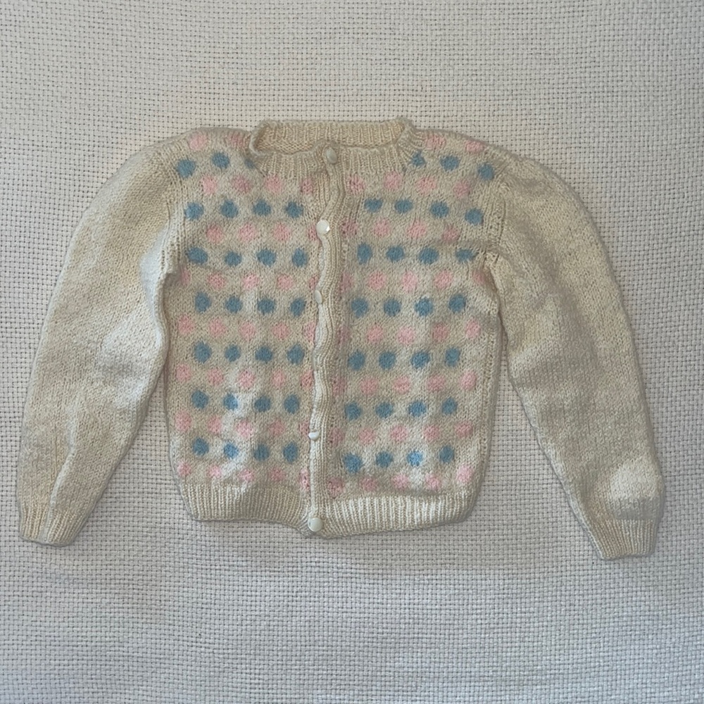 Vintage Baby Knit Sweater Cardigan 0-3 months